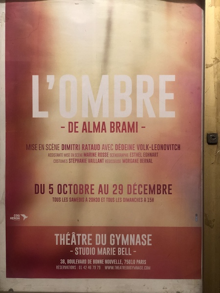 L’Ombre d’Alma Brami au Théâtre du Gymnase